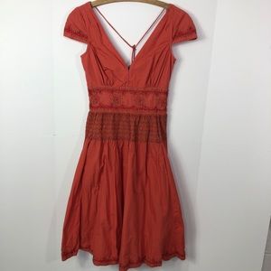 Plenty by Tracy Reese beaded boho coral dress Sz 2